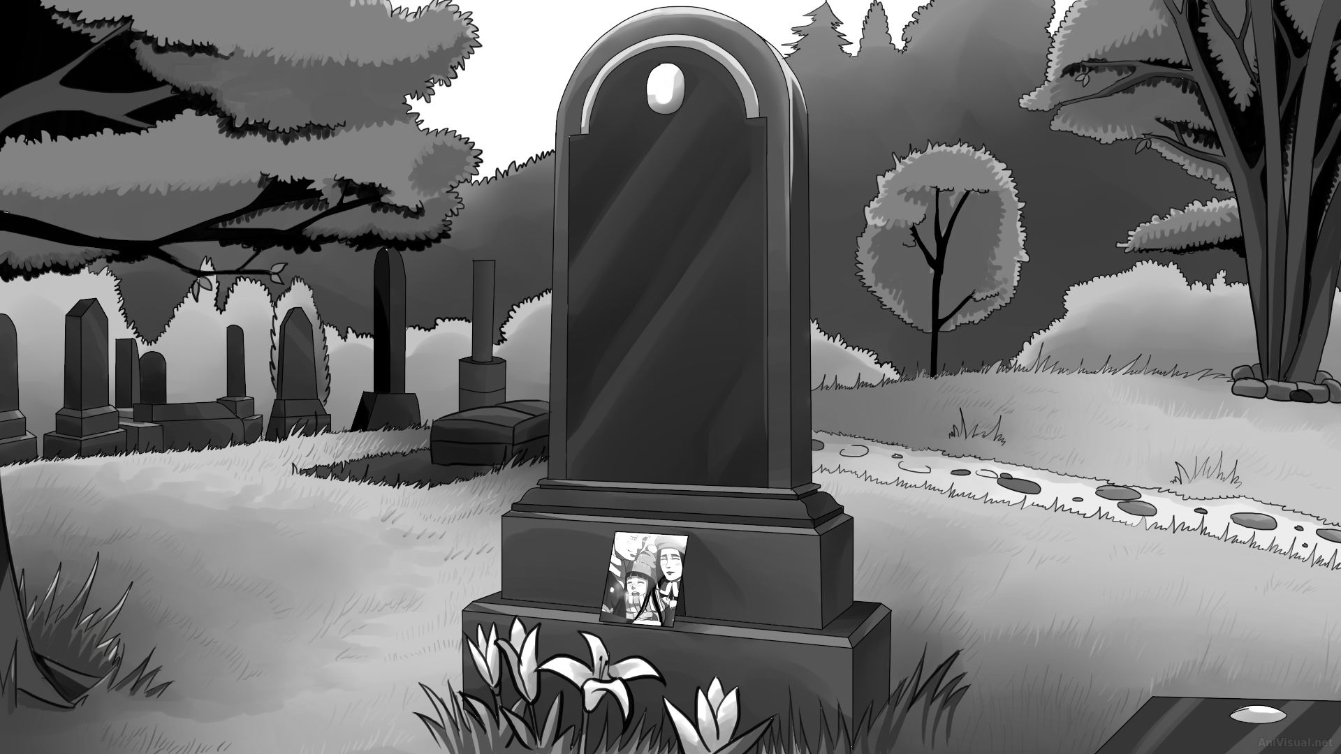 Судьба часть 7. Новогодняя могила рисунок. Рисунок на могиле писателя.